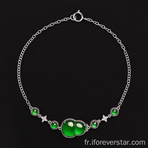 Bracelet naturel vitreux Jadeite Jade Happiness &amp; Prosperity